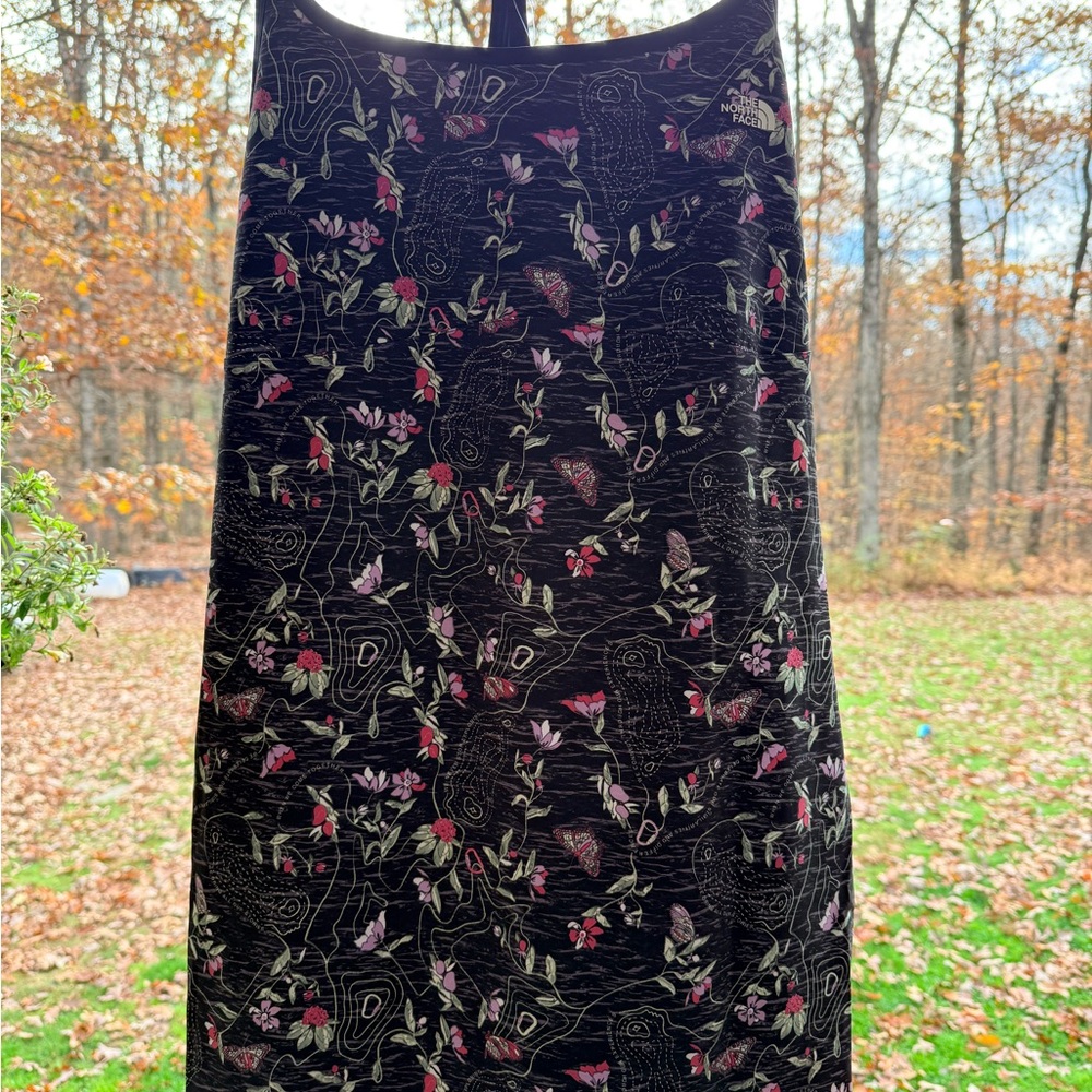 The North Face Black and Pink Floral Midi Dress